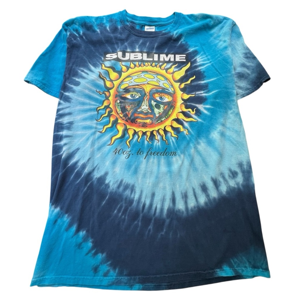 4:20 by Sublime 40 Oz To Freedom Mens XL T Shirt Tie Dye Blue Sun Mushroom